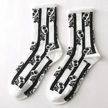 Есенно-зимни Нови чорапи със средна дължина, с черепа на Пица, ежедневни мъжки и дамски спортни чорапи, студентски памучни чорапи, чорапи парни бани 5