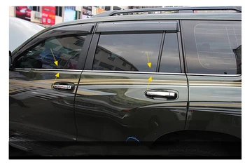 За Toyota Prado FJ150 2010-2016 Прозореца на Колата От Неръждаема Стомана Формоване Декорация на Стъклени Ленти Дограма Перваза на прозореца Външно Украса 6 бр. 5