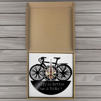 За по-добър живот колело Vinyl плоча Стенни часовници Модерна-добър живот Стенни часовници Мото мотоциклетист Колоездачи Колоездач Колоездач 5