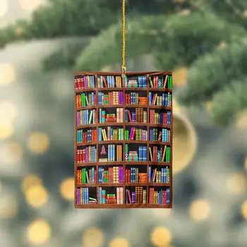 Любител на Книги Квадратна лавица за книги Окачен Украшение Коледни Елементи за Украса Украсата на Елхата Подарък за Коледа W9F7 5