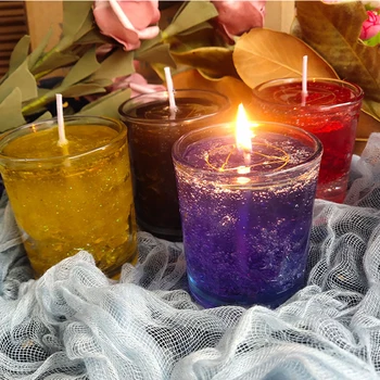 Магическа Свещ Желания Стъклена Кристален Свещ Вещица Ритуал Свещ Проучване Късмет, Любов Благословия Свещ Гел, Восък Религиозни Свещи 5