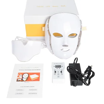 Машина мадами терапия маска LED светлина 7 цвята сблъскват с апарат за притеснения от страна на Спа Анти-акне подмолаживания кожата на шията забеливая 5