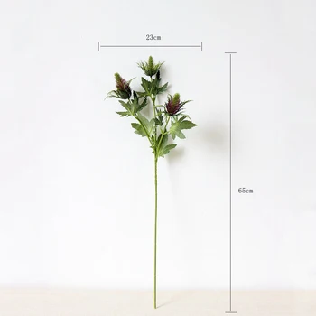 Ново Моделиране Eryngium Plant Пластмасови Изкуствени Цветя, Творческа Изкуство Договореност Материал 5