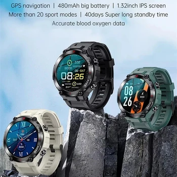 Спортни Смарт Часовници LIGE с GPS За Мъже, Bluetooth, Фитнес Тракер, Умни Часовници, Дамски Цифров Часовник С дълъг период на изчакване За Android и IOS 5