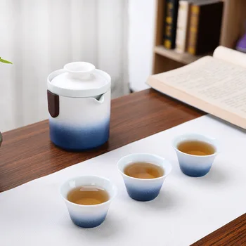 Удобен Пътен Чай Керамична Печка Бързо се Превръща В Гостуващия Чаша Чайник Чаена Чаша Кунг-фу Чай 5